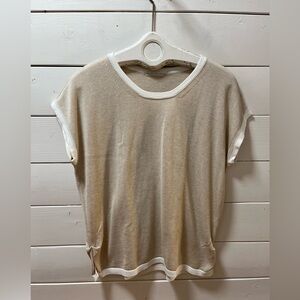 HUBERT GASSER Beige & Ivory Knit Top – L